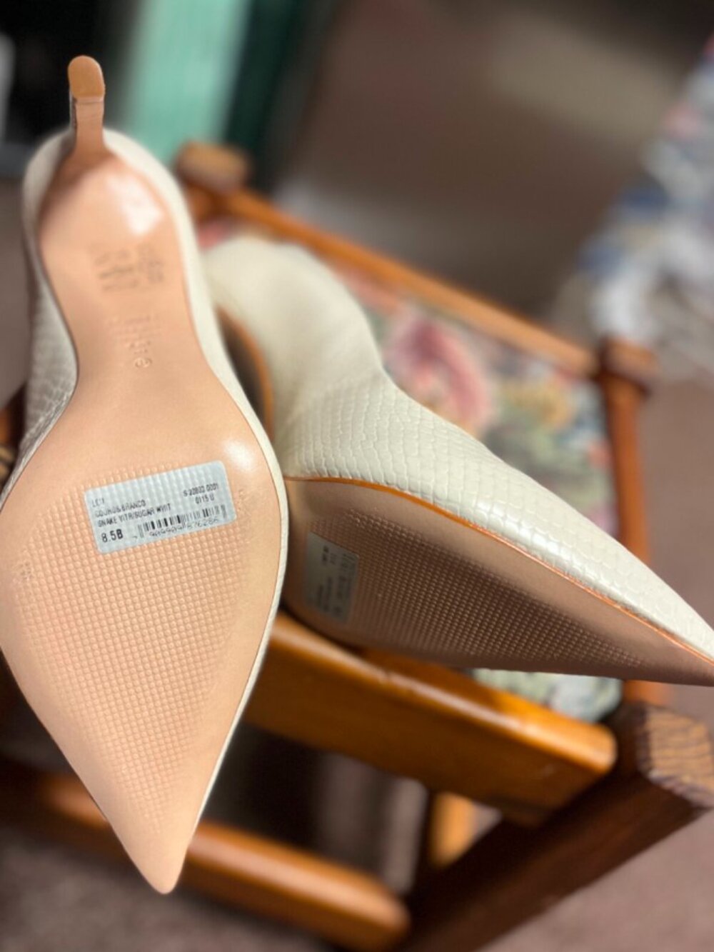 Schutz Sugar White Snake Embossed Lou Women's Pump - Picture 8 of 8